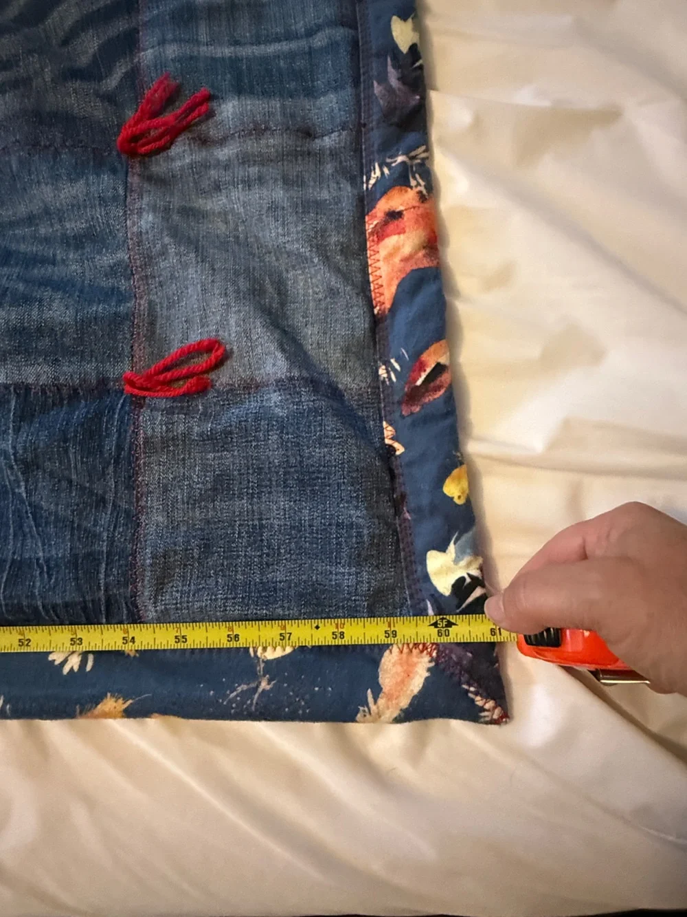 Handmade Denim Patchwork Throw 5ft x4ft